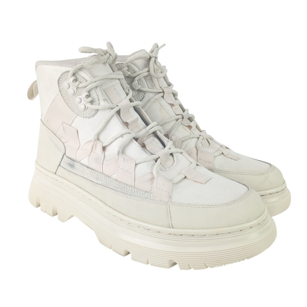 Dr. Martens Mens US M 11 Boury Utility Combat Boots Ivory Nylon Leather